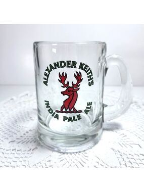 Alexander Keiths Beer Stein India Pale Ale Mug Cup Thick Heavy Clear Glass 450ml